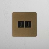 Single HDMI Module, Stylish Antique Brass Black on White Background