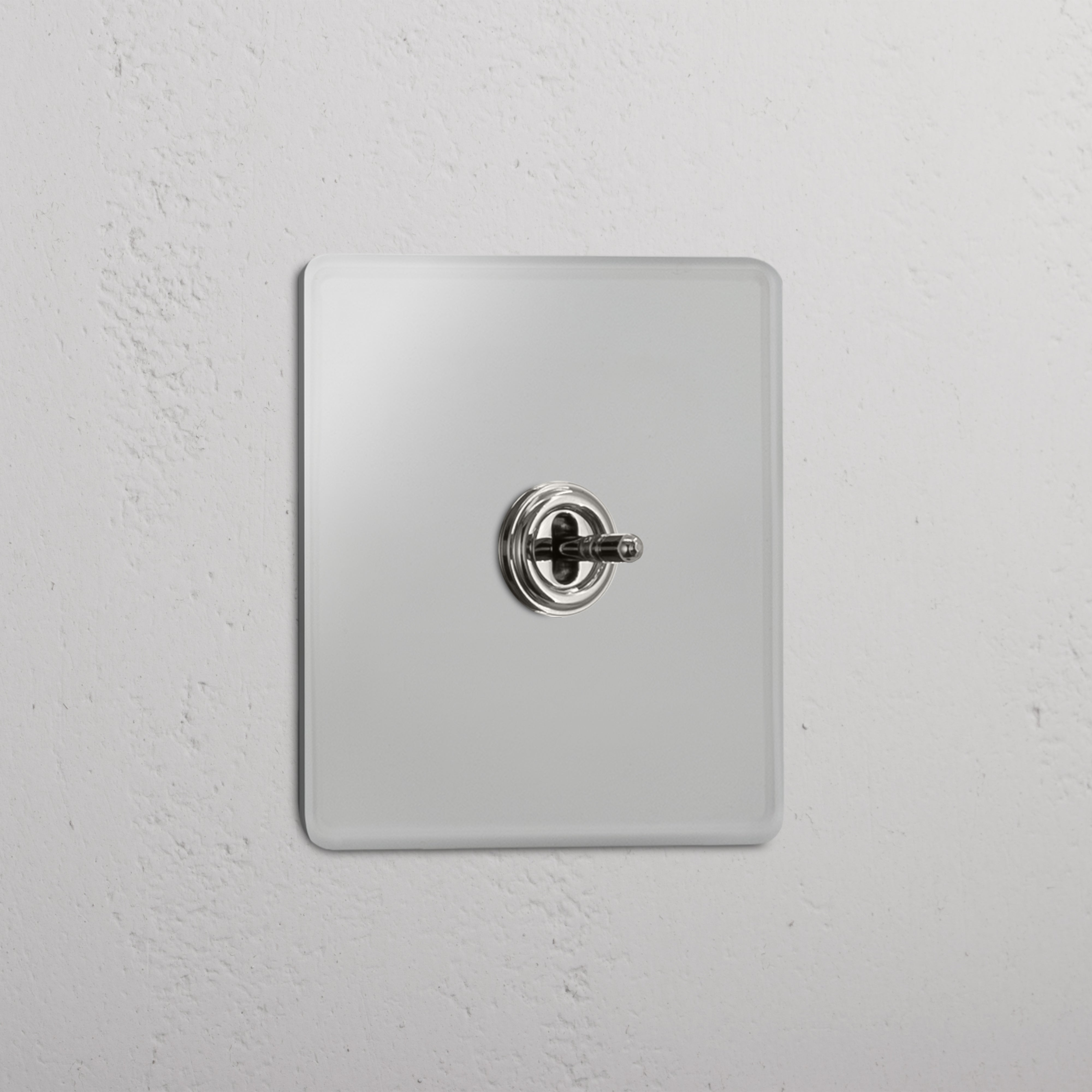 Central Single Toggle Switch in Clear Polished Nickel - Streamlined Lighting Solution