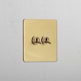 Elegant Antique Brass Single Toggle Switch with Two Levers