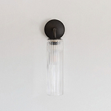 Bronze Wall Light with Fluted Glass Shade