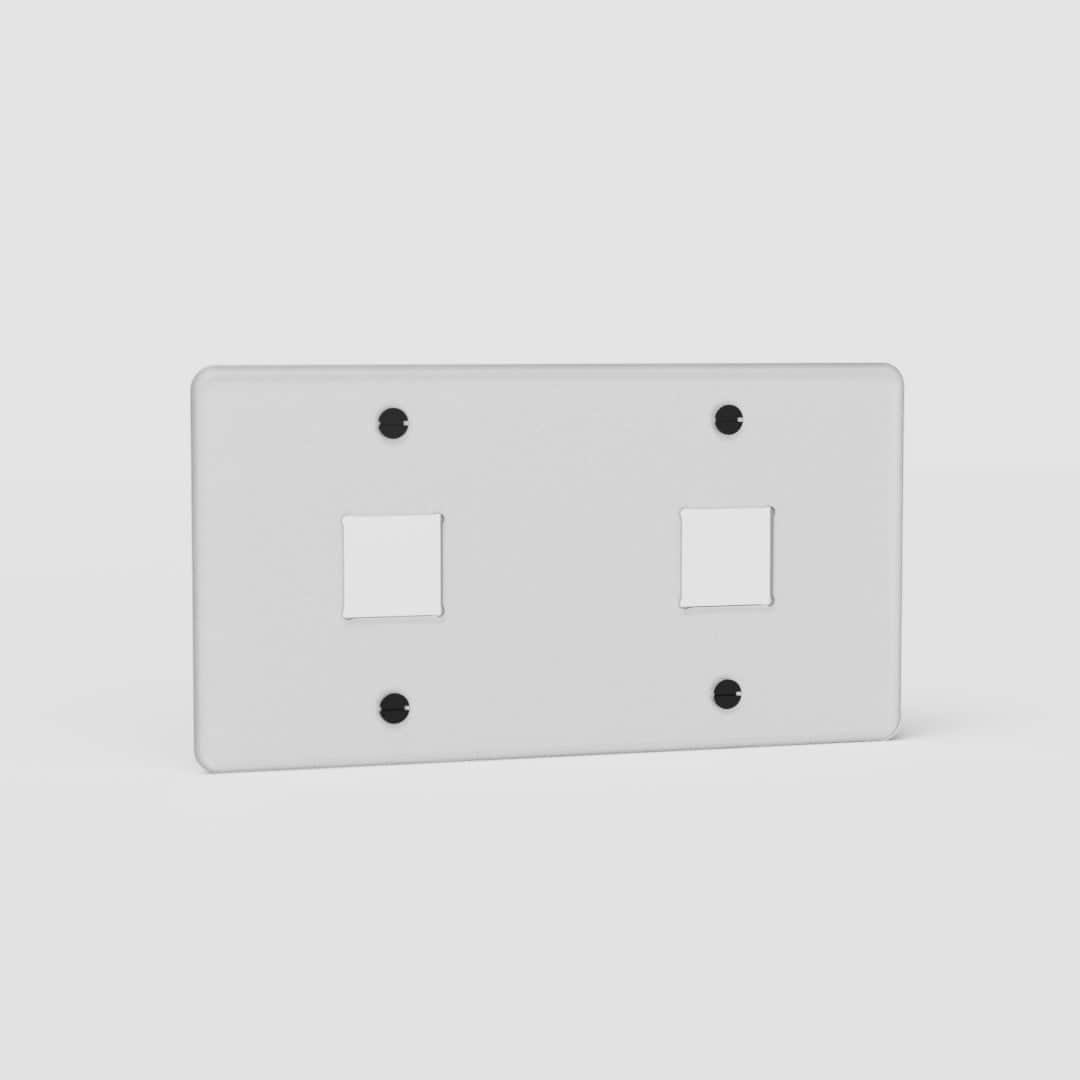 Double Keystone Switch Plate in Clear Black EU - Functional Lighting Solution