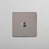 Central Control Light Toggle Switch on White Background: Polished Nickel Single Toggle Switch (Cent)
