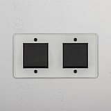 Double Rocker Switch in Clear Bronze Black - Modern Lighting Accessory on White Background