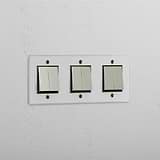 Six-Position Triple Rocker Switch in Clear Polished Nickel Black - Diverse Lighting Solution