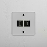 Reliable Dual-Port HDMI Module in Clear Black - Multimedia Connectivity Solution on White Background
