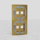 Vertical Four-Slot Switch Plate in Antique Brass - Classic European Style Accessory on White Background