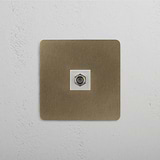 High Performance Single Satellite Module in Antique Brass White on White Background