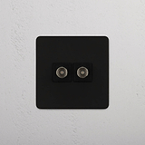 High-Performance Single TV Module in Bronze Black with Dual Ports on White Background