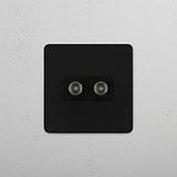 High-Performance Single TV Module in Bronze Black with Dual Ports on White Background