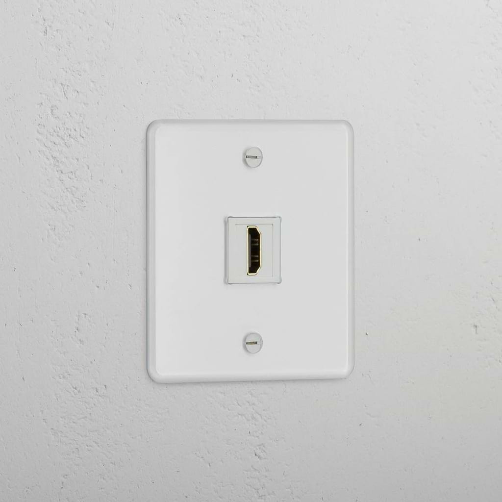 Single HDMI Module in Clear White - High Definition Multimedia Interface Accessory