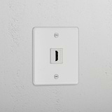Single HDMI Module in Clear White - High Definition Multimedia Interface Accessory