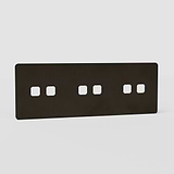 Six-Position Triple Switch Plate EU in Bronze - Comprehensive Light Switch Solution