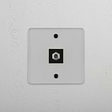 Single Satellite Module in Clear Black - Efficient TV Reception Tool on White Background