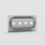 See-Through Four-Position Double Switch Plate in Clear - on White Background