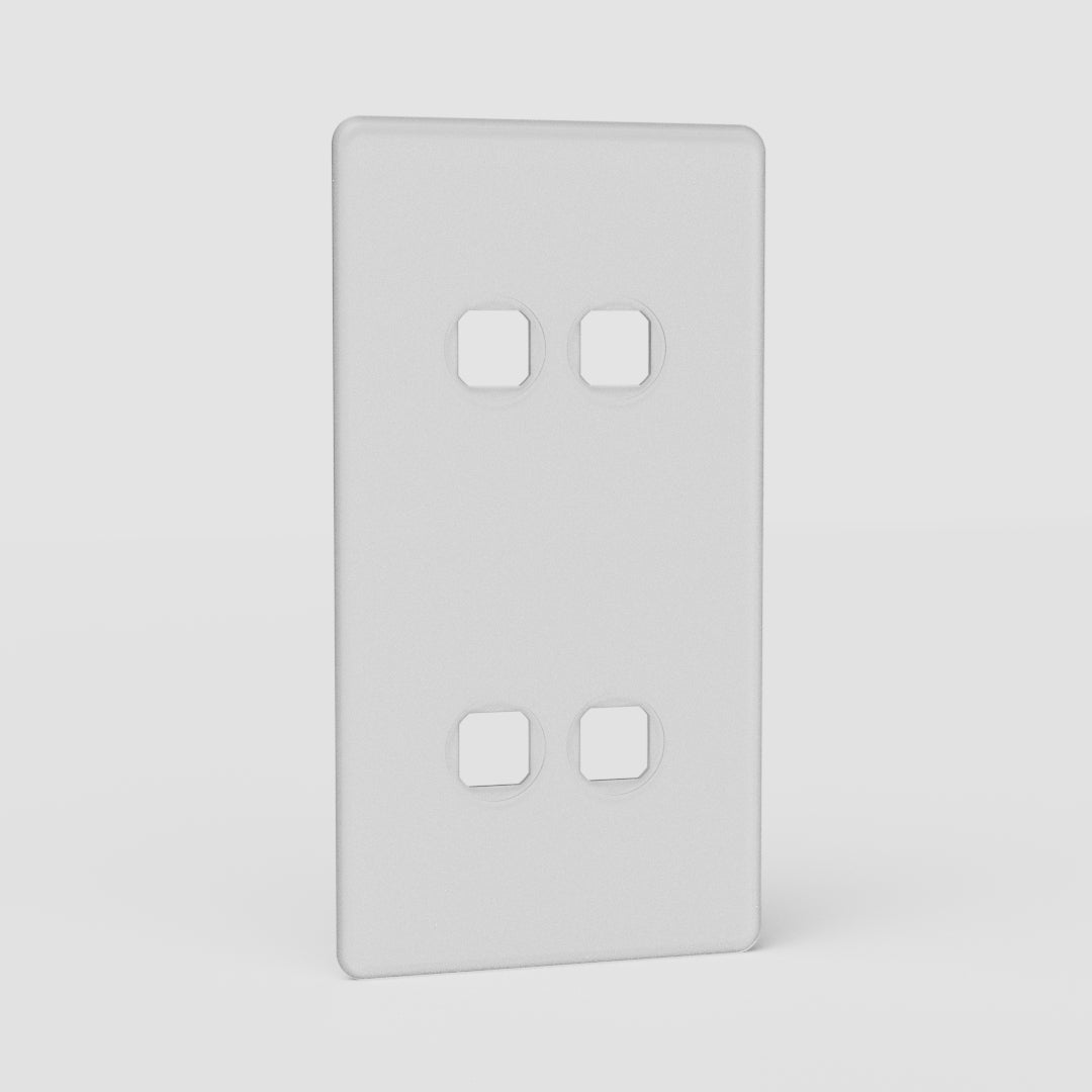 Vertical Double 4x Switch Plate EU in Clear - Compact Light Switch Solution