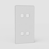 Vertical Double 4x Switch Plate EU in Clear - Compact Light Switch Solution