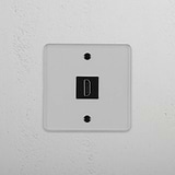 Single HDMI Module in Clear Black - High-Definition Connectivity Solution on White Background