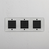 Comprehensive Triple Rocker Switch in Clear Bronze Black for Light Management on White Background