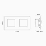 Interrupteur VV Carré x2 (Plaque Double) - Transparent / Bronze (Insert Noir)