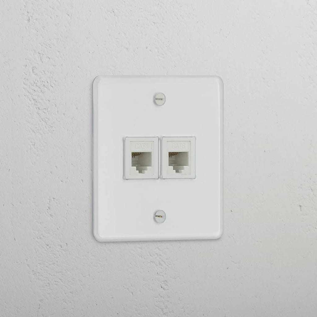 Dual Port RJ45 Module in Clear White - Stable Network Connection Accessory