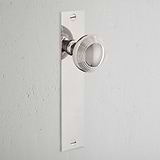 Poplar Bouton de Porte Fixe à Plaque Longue - Nickel Poli