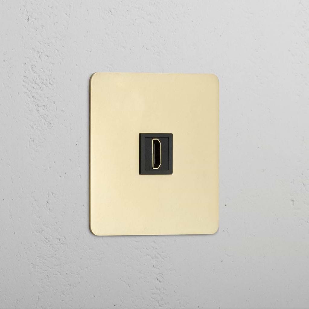 Single HDMI Module in Elegant Antique Brass Black Finish