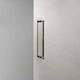 Polished Nickel Harper Single Pull Handle with Plate 320mm on White Background