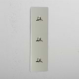 High Capacity Vertical Light Toggle Switch: Polished Nickel Triple 3x Vertical Toggle Switch