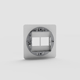Two-Function Single Keystone Switch Plate in Clear Black for Streamlined Light Control - on White Background