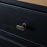 Polished Nickel Milliner Knob on Black Furniture