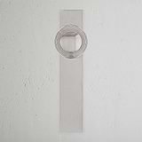Poplar Bouton de Porte Fixe à Plaque Longue - Nickel Poli