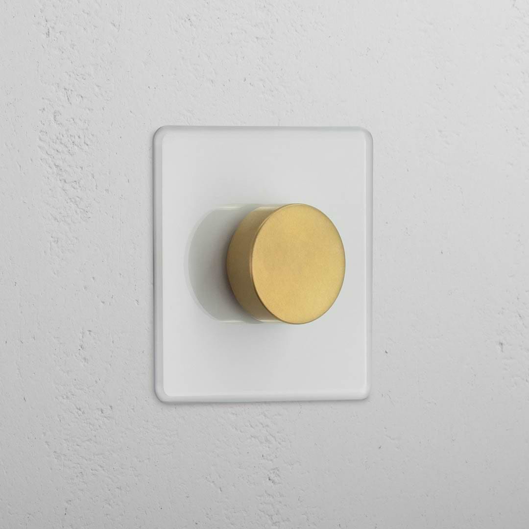 Elegant Single Dimmer Switch in Clear Antique Brass - Adjustable Light Control