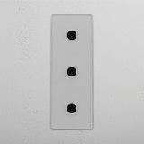 User-friendly Vertical Triple Toggle Switch in Clear Bronze for Light Management on White Background