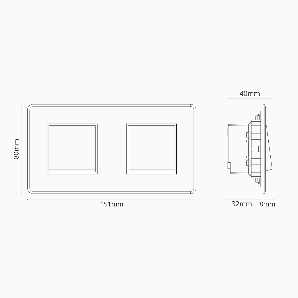 Varilight XG3B Triple Light Switch, 10A, 3-gang, 2-way, Classic
