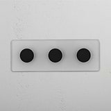 Sophisticated Triple Dimmer Switch in Clear Bronze for Advanced Lighting Control on White Background