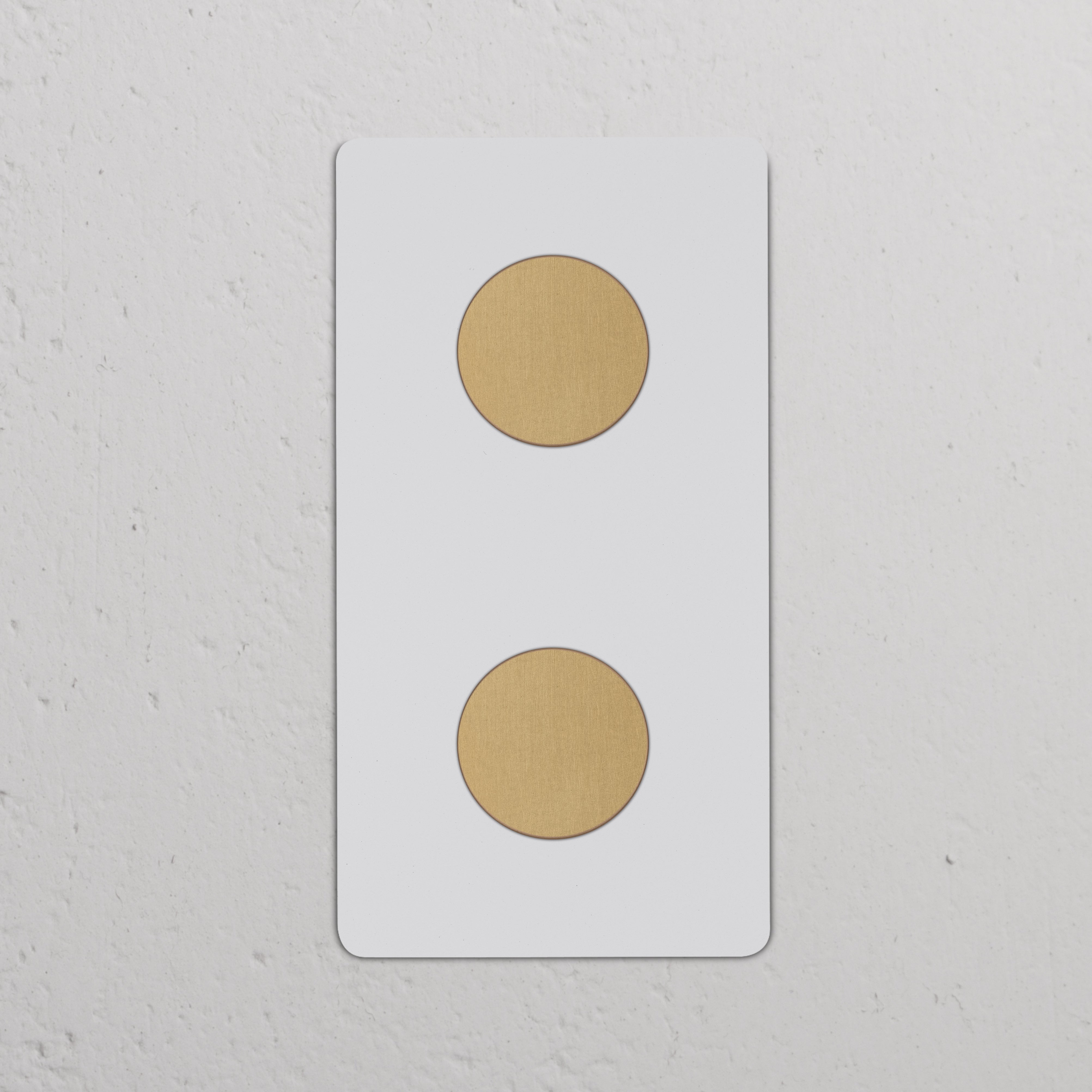 Plaque variateur multidirectionnelle verticale double en laiton avec deux boutons ronds Laiton Ancien Peignable.