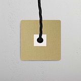 Sortie de Câble (Plaque Simple) - Laiton Ancien (Insert Blanc)