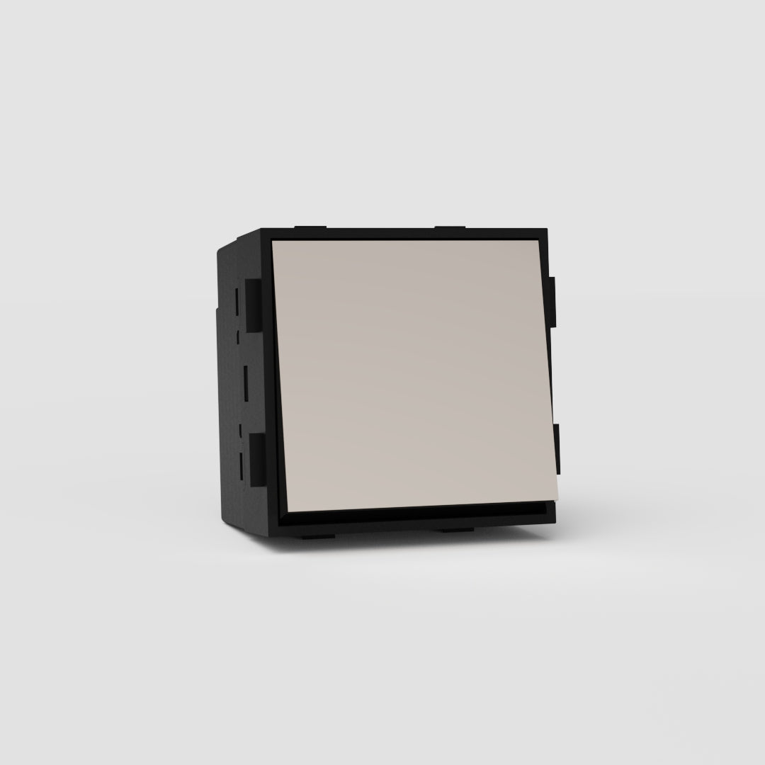 Polished Nickel Black Intermediate Rocker Switch EU - Efficient Mid-Point Light Control Switch