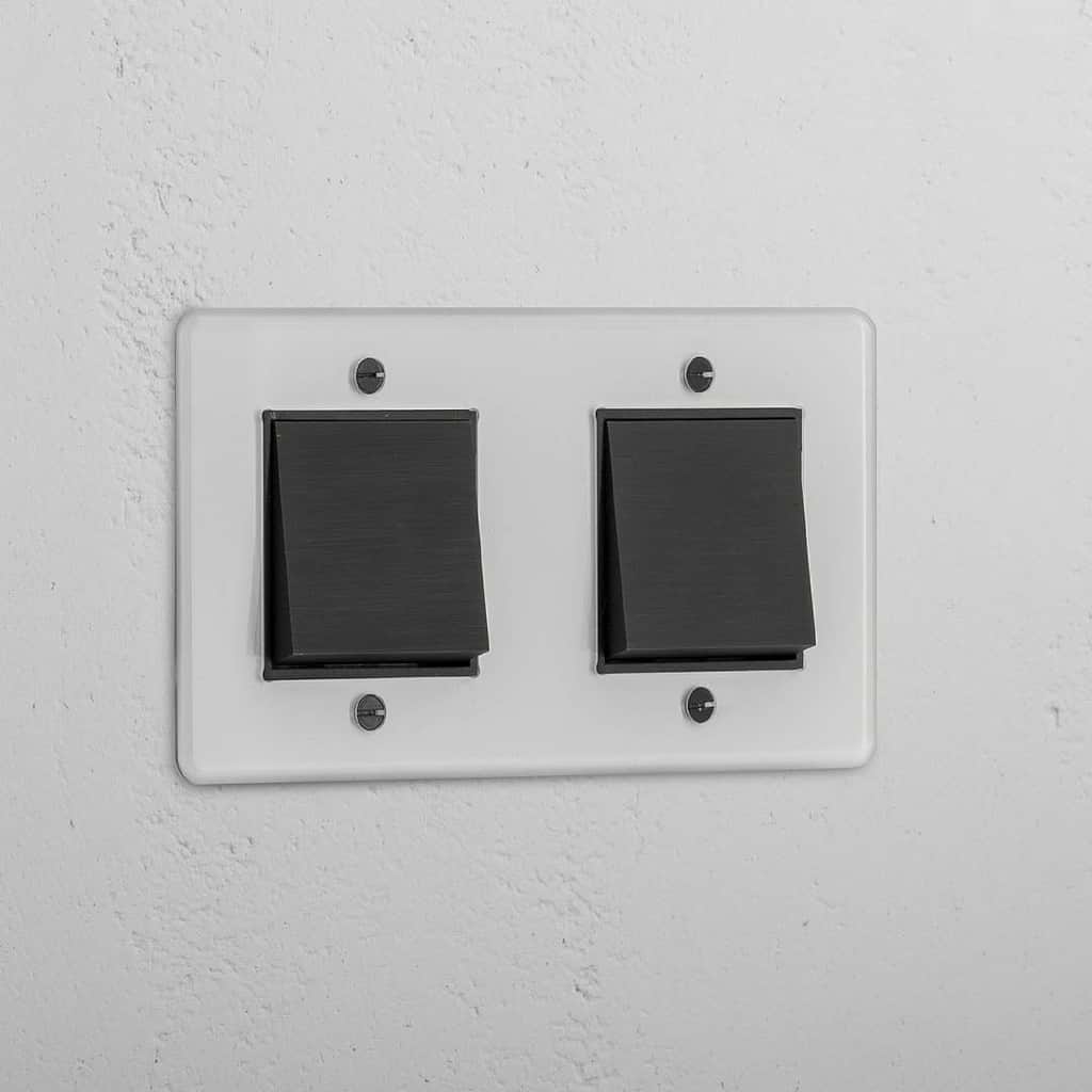 Double Rocker Switch in Clear Bronze Black - Modern Light Operation Solution