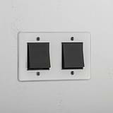 Double Rocker Switch in Clear Bronze Black - Modern Light Operation Solution