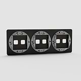 Comprehensive Six-Position Triple Switch Plate in Bronze - on White Background