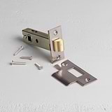 Polished Nickel Light Latch 60mm on White Background
