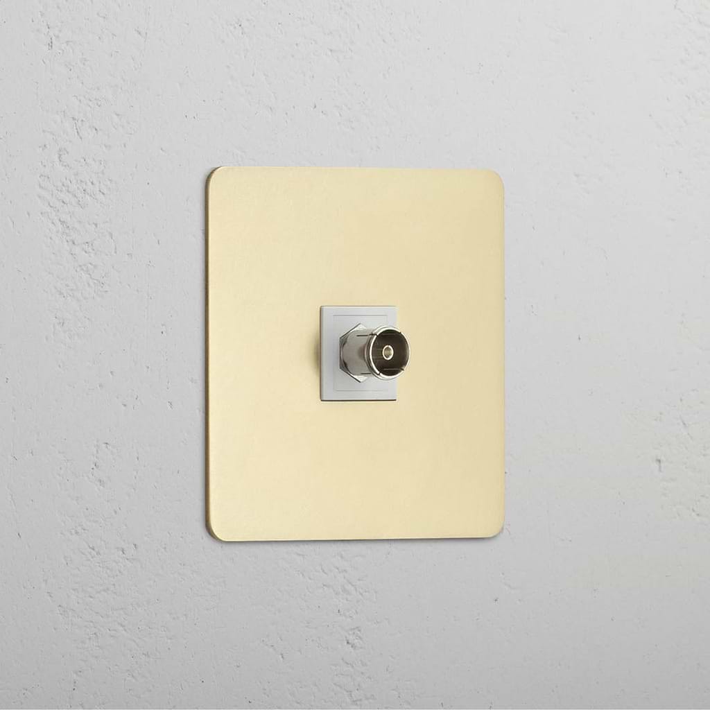 Single TV Module in Antique Brass White - Crystal Clear Transmission