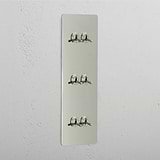 Super Capacity Vertical Light Toggle Switch: Polished Nickel Triple 6x Vertical Toggle Switch