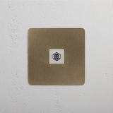 High Performance Single Satellite Module in Antique Brass White on White Background