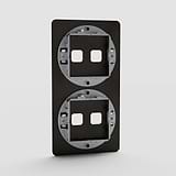 Space-Saving Vertical Double Switch Plate in Bronze for Lighting - on White Background