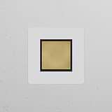 Bouton Poussoir Trois Positions Carré (Plaque Simple) - Laiton Ancien Peignable Insert Noir