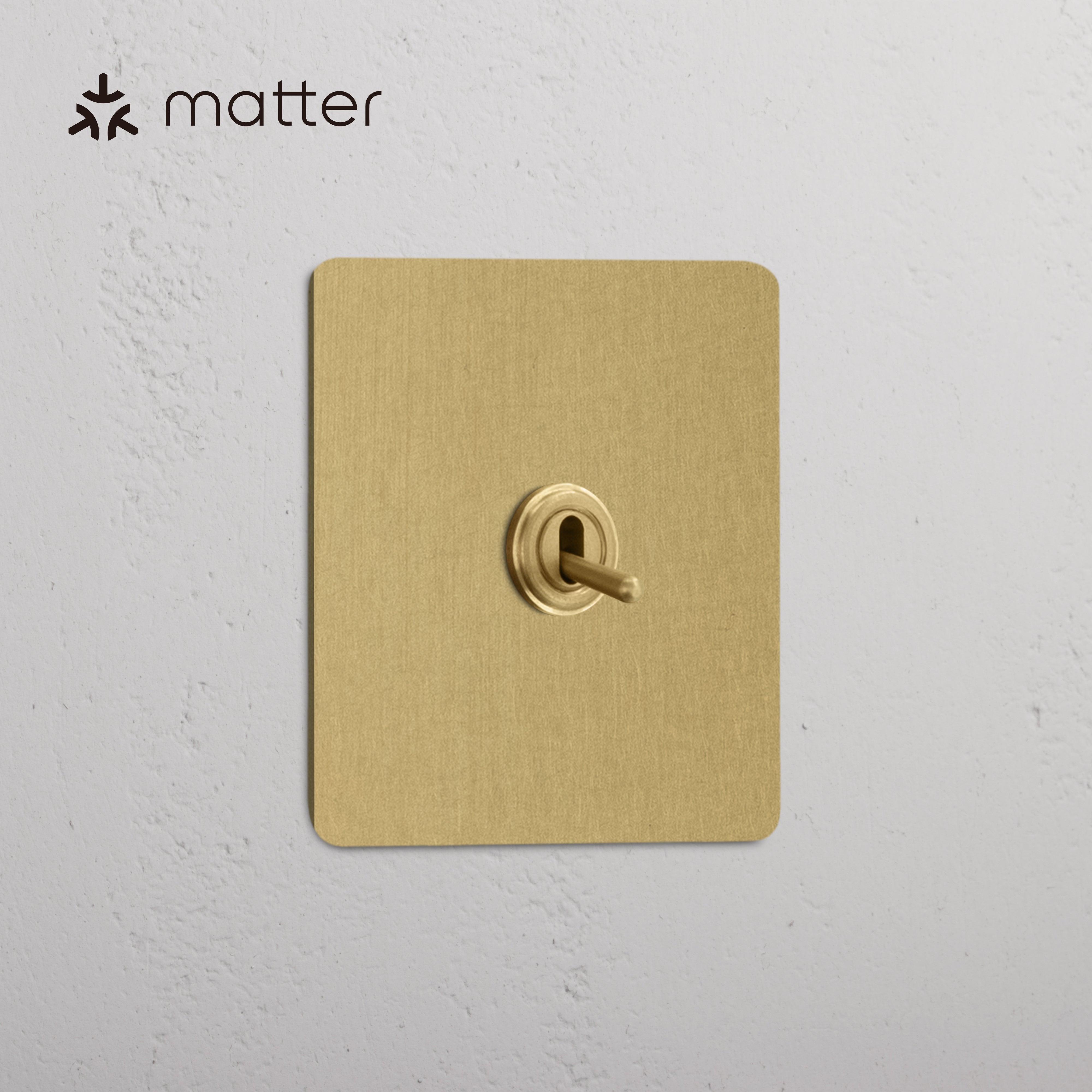 Bouton Poussoir Connecté à Levier (Plaque Simple) - Laiton Ancien