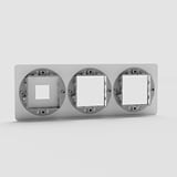 Efficient Triple Keystone & 45mm Switch Plate in Clear Black for Comprehensive Light Control - on White Background