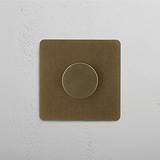 Antique Brass Single Dimmer Switch, Adjustable Lighting Control on White Background